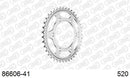 Triumph Bonneville T100 (900cc) 2017-2026 - AFAM Rear Sprocket, 520 (OE Pitch), Steel - 41T (orig size) - 86606-41 - P3 Tuning