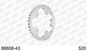 Triumph Scrambler (900cc) 2016-2017 - AFAM Rear Sprocket, 520 (OE Pitch), Steel - 43T (orig size) - 86608-43 - P3 Tuning
