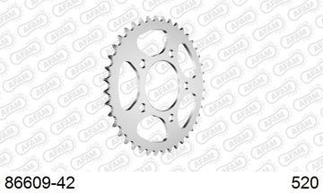 Triumph America / LT (986cc) 2015-2026 - AFAM Rear Sprocket, 520 (OE Pitch), Steel - 42T (orig size) - 86609-42 - P3 Tuning