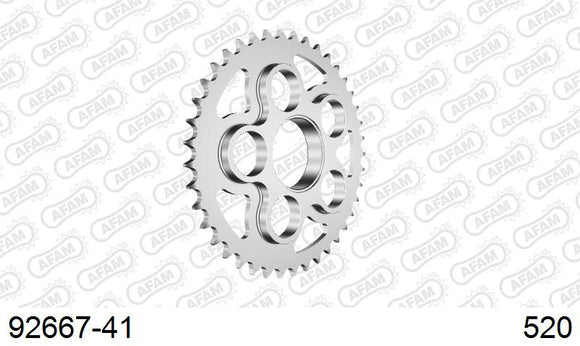 MV Agusta 750 Brutale all models 2001-2002 - AFAM Rear Sprocket, 520 (OE Pitch), Steel - 41T (orig size) - 92667-41 - P3 Tuning