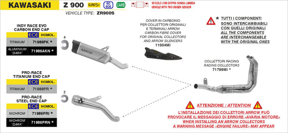 Kawasaki Z 900 Indy Race EVO aluminium "Dark" silencer with carby end cap