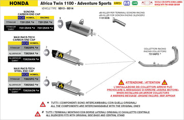 Honda Africa Twin 1100 AdvSport Maxi Race-Tech Approved aluminium "dark" silencer - 0