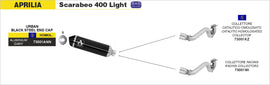 Aprilia SCARABEO 400 Light Urban  aluminium "Dark" silencer with "Dark" end cap - 0