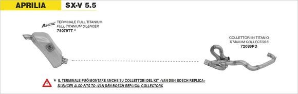 Aprilia SX-V 5.5 stainless steel collector