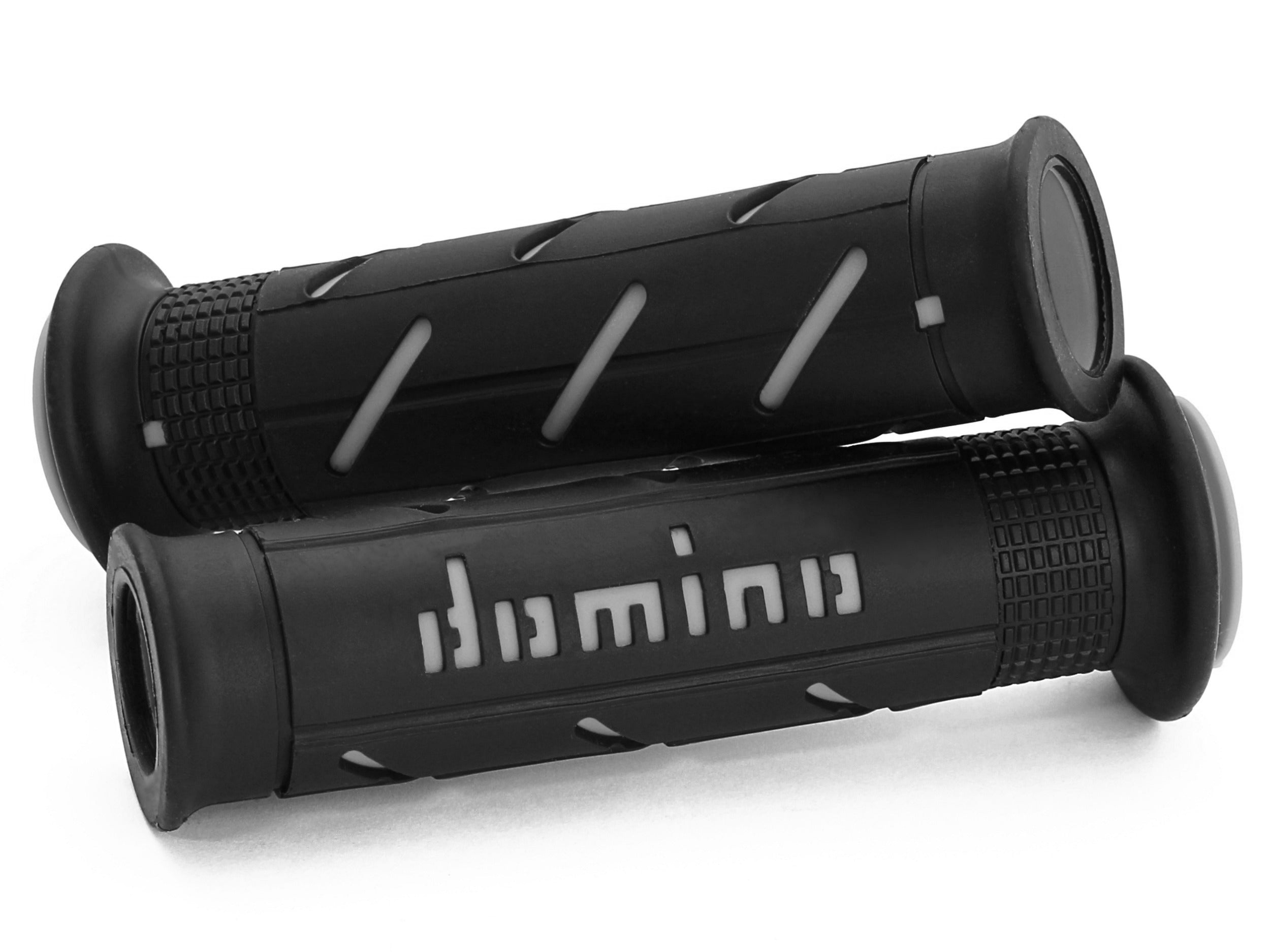 Domino A010 Road & Race Full Diamond Grips – Black/Grey – Fits Open Road Bike Handlebars