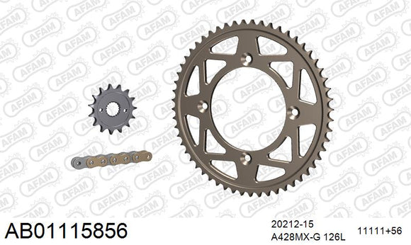 Honda CRF150R 2007-2019 - AFAM MX Racing Chain & Self CleaningAlu Sprocket Kit, 428 conversion - AB01115856 - P3 Tuning