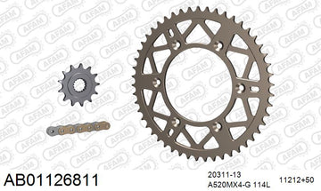 Honda CRF250R / RX (2022) 2022-2026 - AFAM MX reinforced Chain & Self CleaningAlu Sprocket Kit, 520 (OE Pitch) - AB01126811 - P3 Tuning
