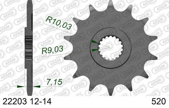 Suzuki RM125 2006-2008 - AFAM Standard Chain & Self CleaningAlu Sprocket Kit, 520 (OE Pitch) - AB01513816B - P3 Tuning