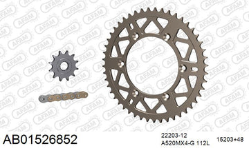 Suzuki RM-Z 250 2008-2009 - AFAM MX Racing GP Chain & Self CleaningAlu Sprocket Kit, 520 (OE Pitch) - AB01526852 - P3 Tuning