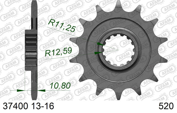 Aprilia RXV450 / 550 2006-2007 - AFAM MX reinforced Chain & Self CleaningAlu Sprocket Kit, 520 (OE Pitch) - AB03651700B - P3 Tuning