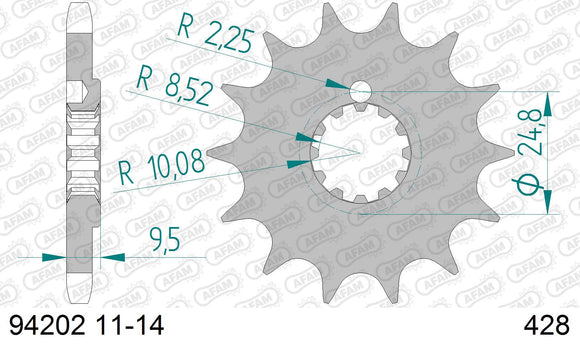 Husqvarna TC85 2017 - AFAM MX Racing Chain & Self CleaningAlu Sprocket Kit, 428 (OE Pitch) - AB06308801 - P3 Tuning