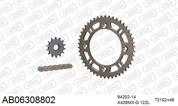Husqvarna TC85 2017 - AFAM MX Racing Chain & Self CleaningAlu Sprocket Kit, 428 (OE Pitch) - AB06308802 - P3 Tuning