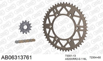 KTM 250 EXC 2018-2021 - AFAM Xs-Ring Reinforced Plus Chain & Self CleaningAlu Sprocket Kit, 520 (OE Pitch) - AB06313761 - P3 Tuning