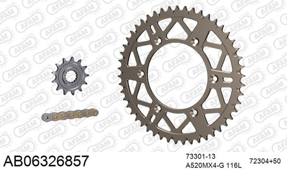 KTM 300 XC 2008-2018 - AFAM MX Racing GP Chain & Self CleaningAlu Sprocket Kit, 520 (OE Pitch) - AB06326857 - P3 Tuning