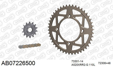KTM Freeride 250/350 2014-2017 - AFAM Xs-Ring Reinforced Plus Chain & Self CleaningAlu Sprocket Kit, 520 conversion - AB07226500 - P3 Tuning