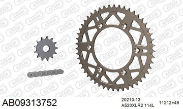 HM-Honda CRF 250 R 2008-2009 - AFAM Xs-Ring Reinforced Plus Chain & Self CleaningAlu Sprocket Kit, 520 (OE Pitch) - AB09313752 - P3 Tuning