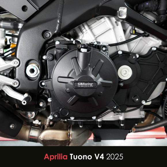 GB Racing Aprilia RSV4 2010-2020; RSV4 RF 2015-2016; RSV4 RR 2015-2021; TUONO V4R 2011-2020; RSV4 2021-2024; TUONO V4 2021-2024; RSV4 2025-2026; TUONO V4 2025-2026 Stock Secondary Engine Cover - Clutch/Gearbox