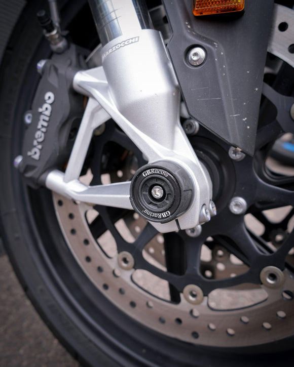GB Racing BMW S 1000 RR 2019-2026 & M 1000 RR 2021-2024; S 1000 R 2021-2026; S 1000 XR 2020-2026 & S 1000 XR TE 2025-2026; M 1000 R 2023-2026; M 1000 RR 2025-2026; M 1000 XR 2024-2026 Spindle Protector - Front LHS