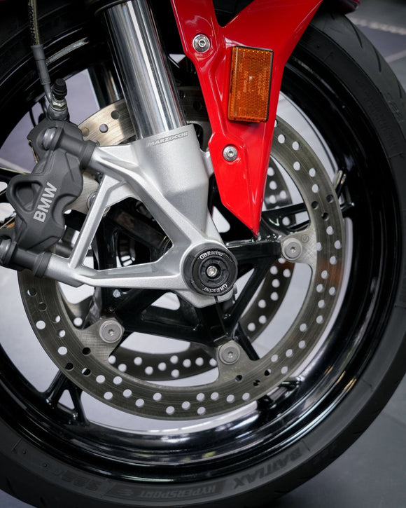 GB Racing BMW S 1000 R 2021-2026; S 1000 RR 2019-2026 & M 1000 RR 2021-2024; S 1000 XR 2020-2026 & S 1000 XR TE 2025-2026; M 1000 R 2023-2026; M 1000 RR 2025-2026; M 1000 XR 2024-2026 Spindle Protector - Front L&R / Rear L&R SET