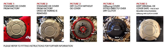 GB Racing Ducati Panigale V4 R & V4 SP2 2019-2022; Streetfighter V4 SP2 2023 Stock Secondary Engine Cover - Clutch/Gearbox