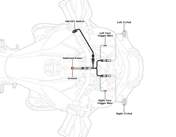 Wiring Harness for T3 Switchback Signals with ON/OFF Switch