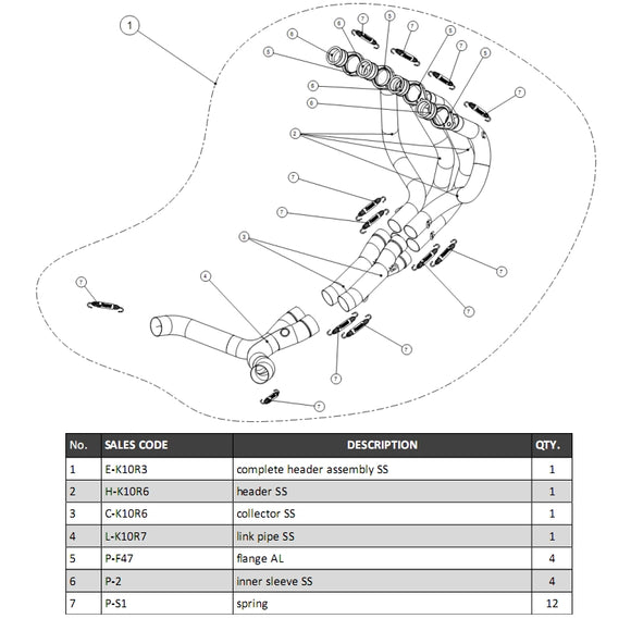 KAWASAKI Z1000SX - (2011-2013) Akrapovic Optional Stainless Steel 4-2 Racing Header Set