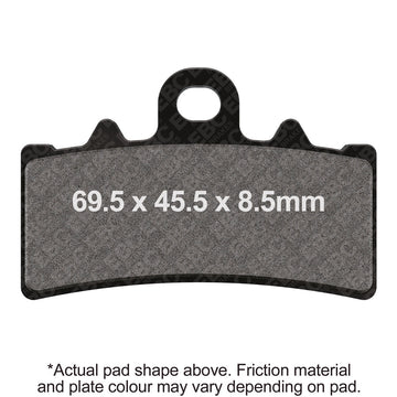 EBC FA606HH brake pad shape and dimensions – 69.5 x 45.5 x 8.5 mm
