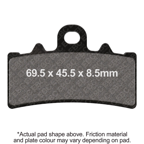 EBC FA606 brake pad shape and dimensions – 69.5 x 45.5 x 8.5 mm