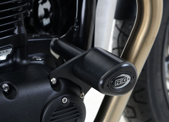 Crash Protectors - Aero Style for Triumph Street Twin, Triumph Thruxton 1200/R '16-'18, Bonneville T100 '17-, Speed Twin '21- & Speed Twin 900 '22- '24 models