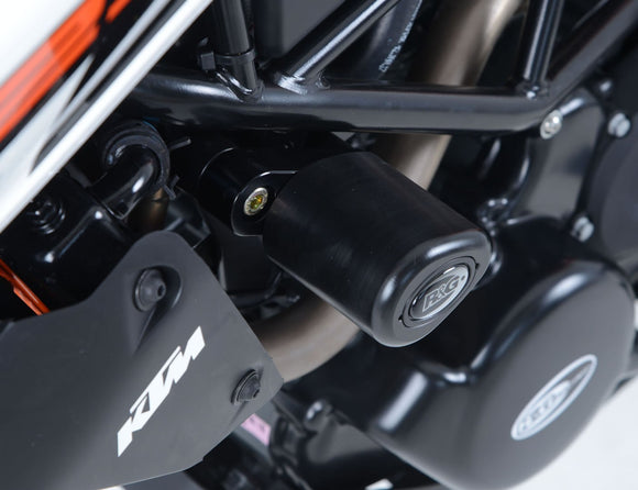 Crash Protectors - Aero Style  for KTM 125 Duke ('11-'23), 200 Duke ('12-), 250 Duke ('17-) and 390 Duke ('13-'23)