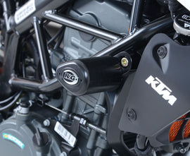 Crash Protectors - Aero Style  for KTM 125 Duke ('11-'23), 200 Duke ('12-), 250 Duke ('17-) and 390 Duke ('13-'23)