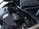 Crash Protectors - Aero Style  for KTM 125 Duke ('11-'23), 200 Duke ('12-), 250 Duke ('17-) and 390 Duke ('13-'23)