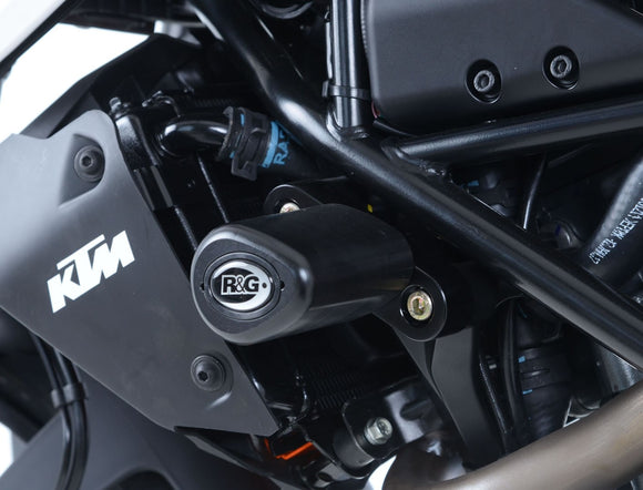 Crash Protectors - Aero Style  for KTM 125 Duke ('11-'23), 200 Duke ('12-), 250 Duke ('17-) and 390 Duke ('13-'23)