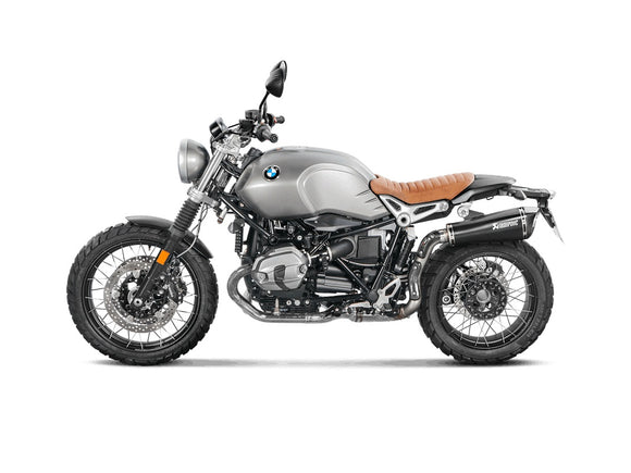 BMW RNineT Scrambler (1200cc) - (2021-2023) Akrapovic High Level Titanium Link Pipe - Includes Carbon Heat Shields