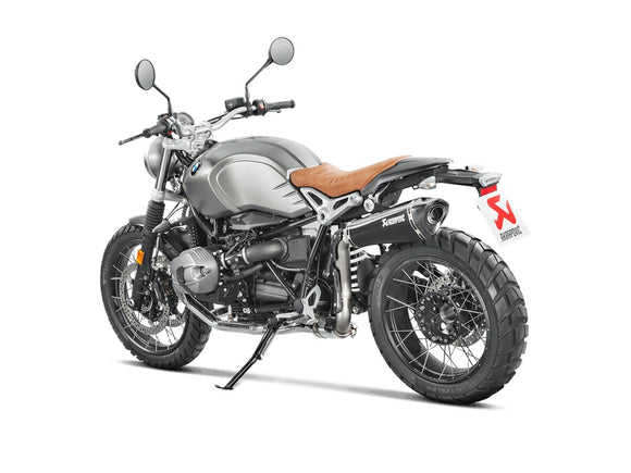 BMW RNineT Scrambler (1200cc) - (2021-2023) Akrapovic High Level Titanium Link Pipe - Includes Carbon Heat Shields