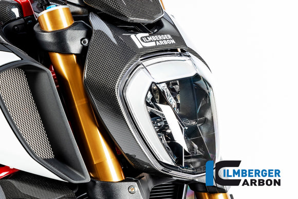 DUCATI Diavel 1260 (2019-2022) Ilmberger Carbon Headlight Cover - Gloss Finish