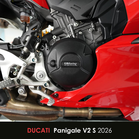GB Racing Ducati Panigale V2 & V2 S 2025-2026; Streetfighter V2 & V2 S 2025-2026; Multistrada V2 & V2 S 2025-2026; Monster & Monster + 2026; Desert X 2026; Hypermotard V2 V2 SP 2026 Stock Secondary Engine Cover - Clutch/Gearbox