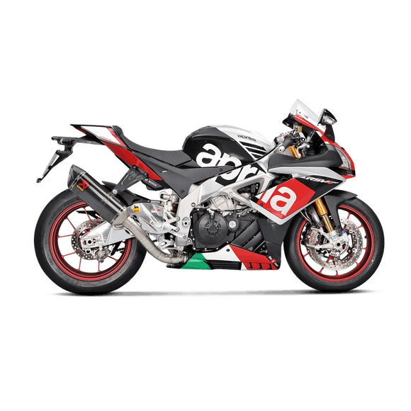 APRILIA Tuono V4 1100 RR / Factory - (2017-2020) Akrapovic Carbon Silencer Evolution 4-1 Complete Evolution Titanium System - Race Removable Baffle