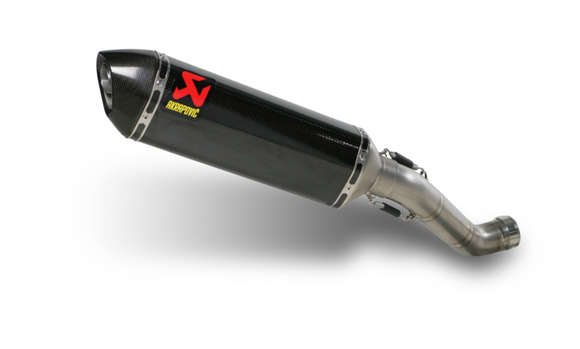 APRILIA Tuono V4 1100 RR / Factory - (2015-2016) Akrapovic Carbon Silencer Slip-On Kit (To OE headers) - Race Removable Baffle