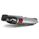 APRILIA SL750 Shiver - (2010-2017) Akrapovic Titanium Silencer Slip-On Kit (To OE headers) - Carbon Outlet Caps - Road Legal Removable Baffle