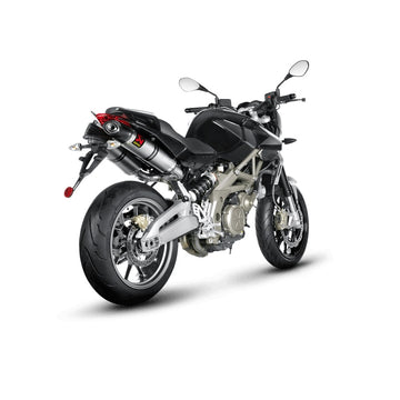 APRILIA SL750 Shiver - (2010-2017) Akrapovic Titanium Silencer Slip-On Kit (To OE headers) - Carbon Outlet Caps - Road Legal Removable Baffle