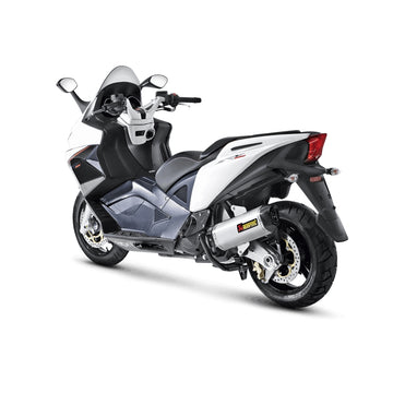 APRILIA SRV850 - (2012-2019) Akrapovic Titanium Silencer Slip-On Kit (To OE headers) - Carbon Outlet Cap - Road Legal Removable Baffle
