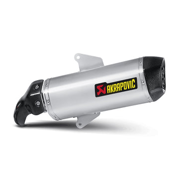APRILIA SRV850 - (2012-2019) Akrapovic Titanium Silencer Slip-On Kit (To OE headers) - Carbon Outlet Cap - Road Legal Removable Baffle