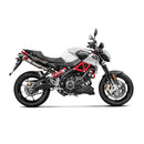 APRILIA Shiver 900 - (2017-2020) Akrapovic Titanium Silencer Twin Slip-On Kit - Carbon Outlet Caps - Road Legal
