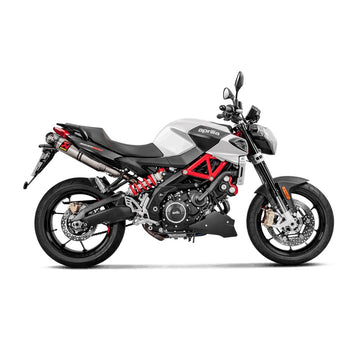 APRILIA Shiver 900 - (2017-2020) Akrapovic Titanium Silencer Twin Slip-On Kit - Carbon Outlet Caps - Road Legal