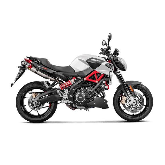 APRILIA Shiver 900 - (2017-2020) Akrapovic Titanium Silencer Twin Slip-On Kit - Carbon Outlet Caps - Road Legal