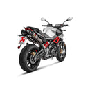 APRILIA Shiver 900 - (2017-2020) Akrapovic Titanium Silencer Twin Slip-On Kit - Carbon Outlet Caps - Road Legal