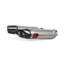 APRILIA Shiver 900 - (2017-2020) Akrapovic Titanium Silencer Twin Slip-On Kit - Carbon Outlet Caps - Road Legal
