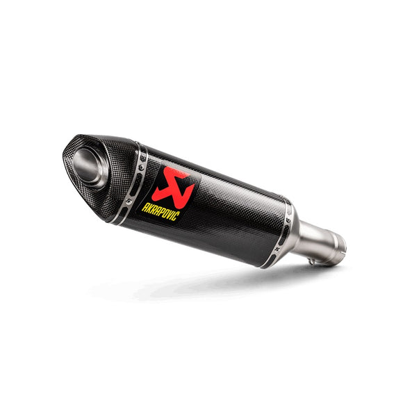BMW M1000RR - (2021-2026) Akrapovic Carbon Silencer Slip-On Kit - Race. If passenger footrests removed bracket P-MBB10E1-1 required.