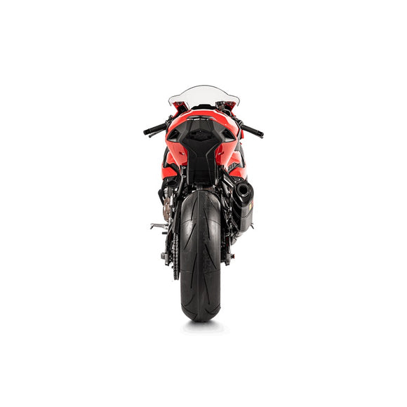 BMW M1000RR - (2021-2026) Akrapovic Carbon Silencer Slip-On Kit - Race. If passenger footrests removed bracket P-MBB10E1-1 required.